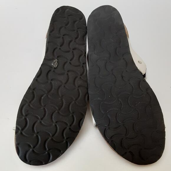 Naot Ashley Rhinestone White Leather Slide Sandals Open Toe Womens 7 Orthotic - Picture 9 of 9